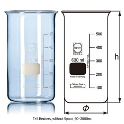 Beakers tall form without spout 0